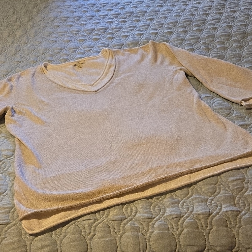 J. Jill Soft Cream V-Neck Sweater